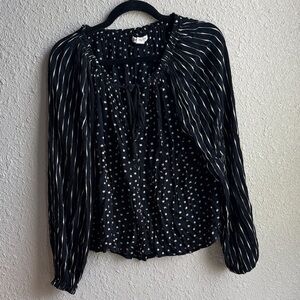 Billabong Black and White Striped Blouse